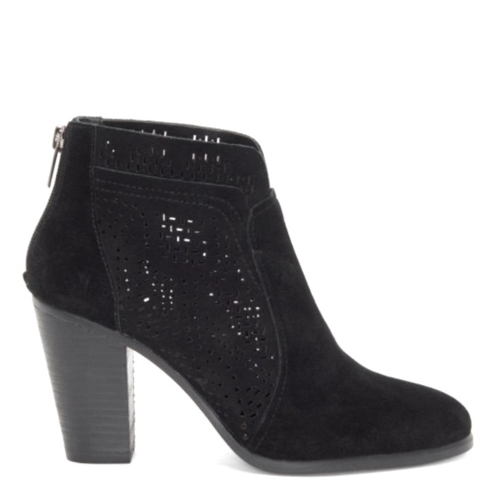 Vince Camuto Frasitta Perforated Bootie in Size 7.5 . Black Suede Leather